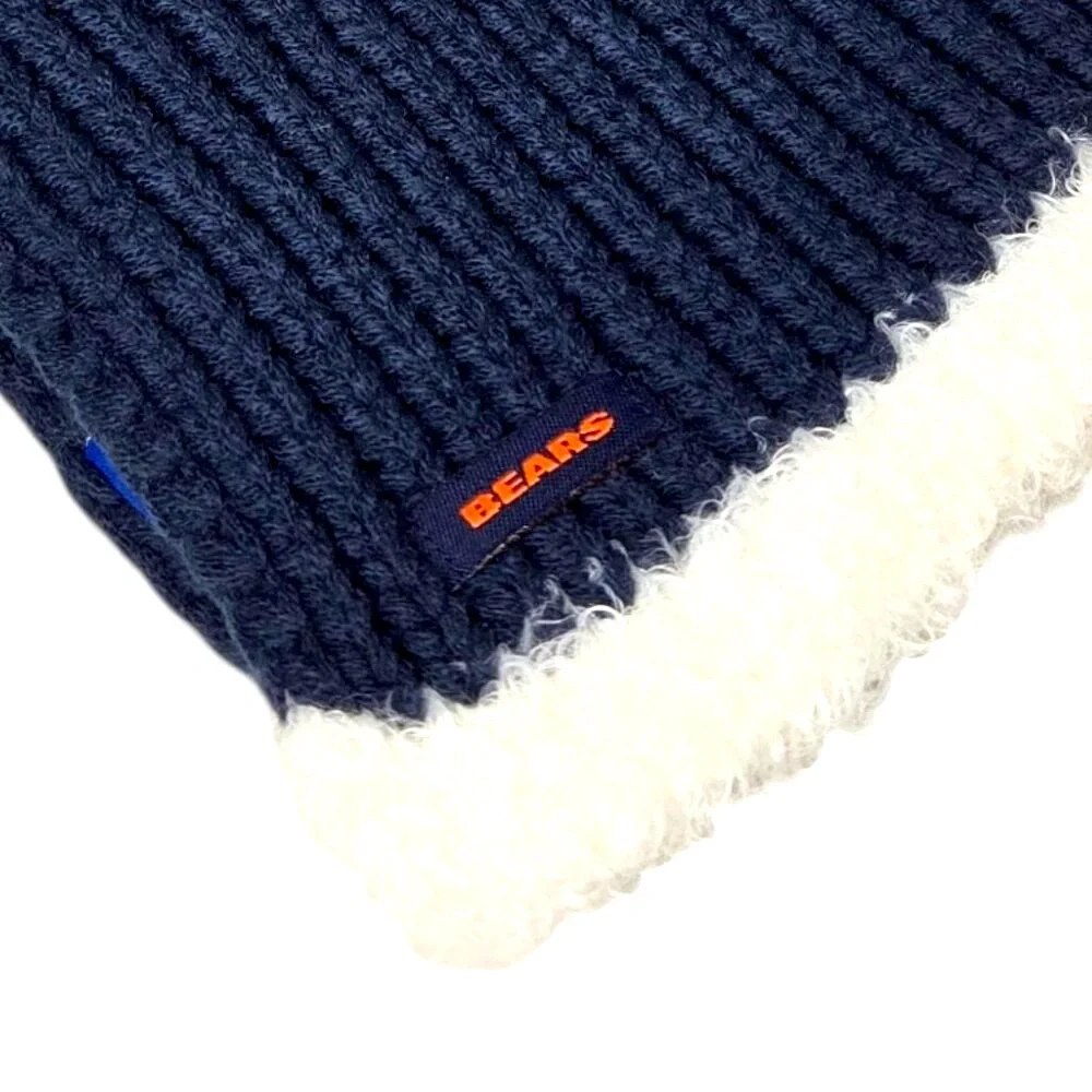 NWT NFL Chicago Bears Knit Scarf Women's Furry Edge‎ Football Cold Weather Wear